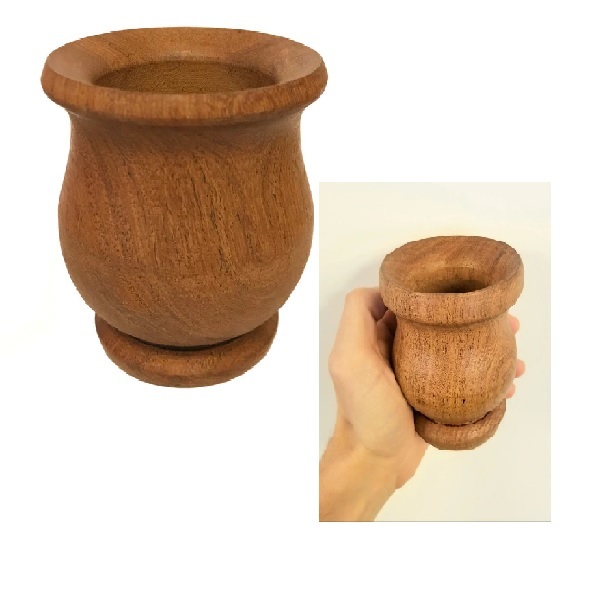 Algarrobo Carob Mate Gourd Solid Wood  (pack of 6)