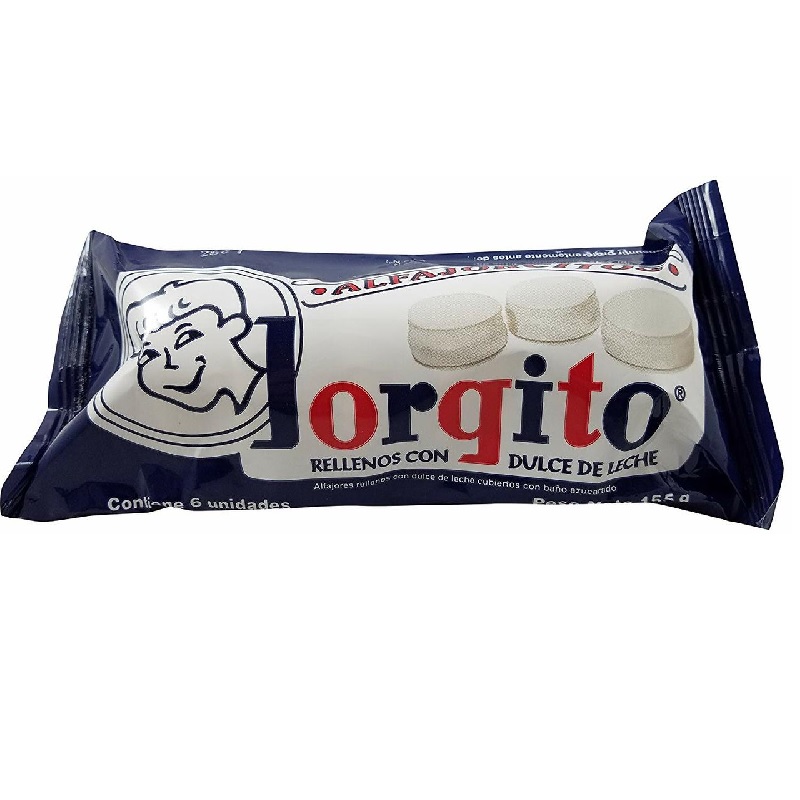 Jorgito Alfajorcitos Mini Alfajor baño glaseado azucarado, 6 unidades