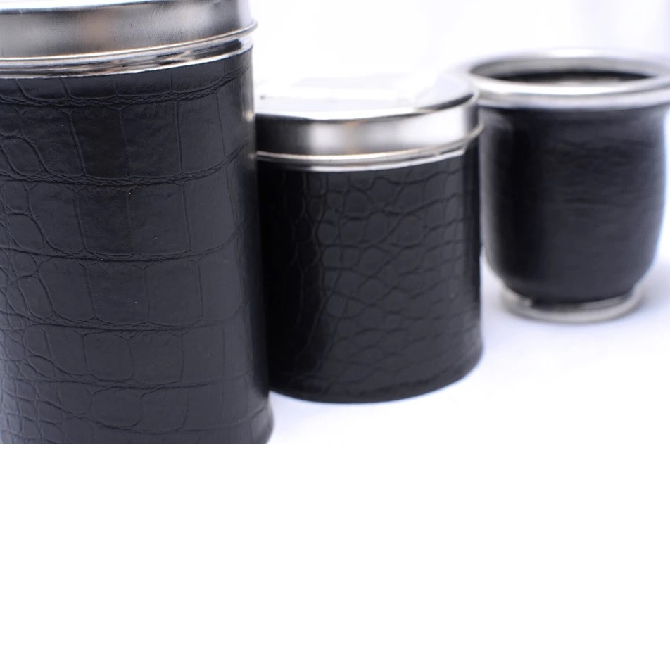 Set de Mate (3 Piece Set) - Black Crocodile Print