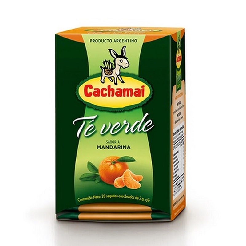 Cachamai Te Verde Sabor Mandarina, 20 saquitos