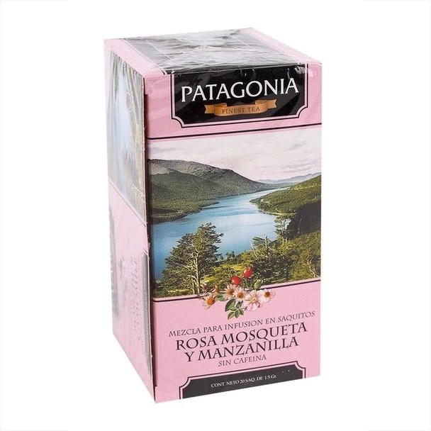 Patagonia Finest Tea Manzanilla & Rosa Mosqueta , caja de 20 saquitos