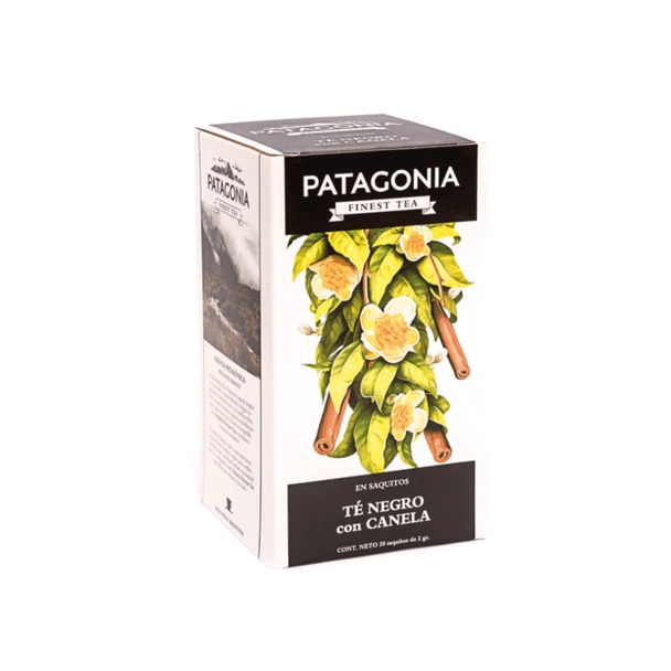 Patagonia Finest Tea Té Negro con Canela, caja de 20 saquitos