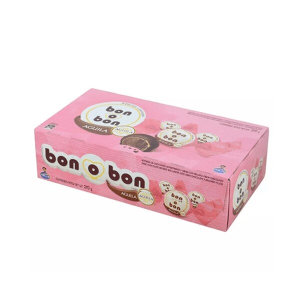 Bon o Bon Bocado Recubierto de Chocolate Relleno con Chocolate Águila Caja de 18 bocados, 270 g / 9.5 oz