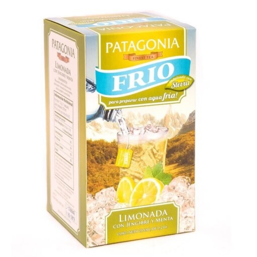 Patagonia Finest Tea Frío Limonada Jengibrer & Menta con Stevia,  (box of 2caja de 20 saquitos