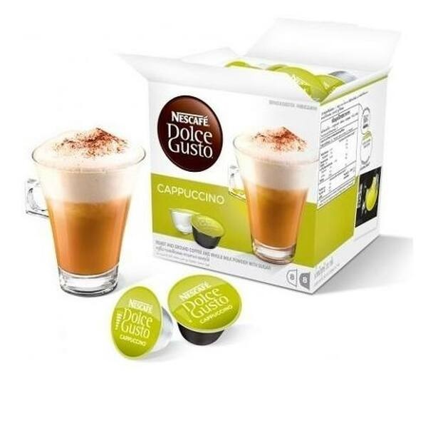 Nescafé Dolce Gusto Cappuccino Café Tostado Molido En Cápsulas, 6 g / 0.2 oz c/u, caja de 16