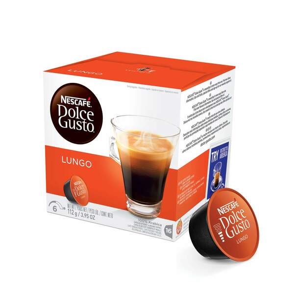 Nescafé Dolce Gusto Lungo Café Tostado Molido En Cápsulas 100% Arabic, 7 g / 0.2 oz c/u, caja de16