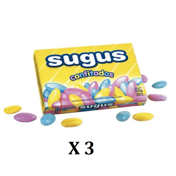 Sugus Confitados, 50 g / 1.8 oz caja (pack de 3)