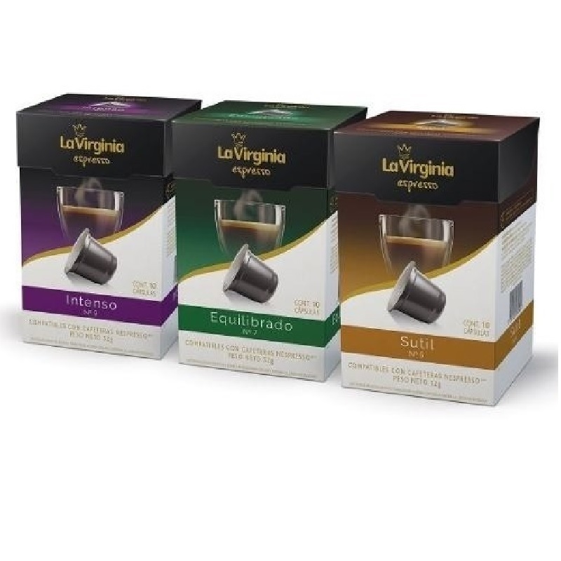 La Virginia Combo Cafe Capsulas Nespresso (80 gr). Pack x 60 (2 de cada sabor).