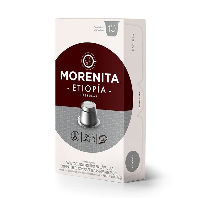 La Morenita Cafe Capsulas Etiopia Nespresso (80 gr). Caja x 10.