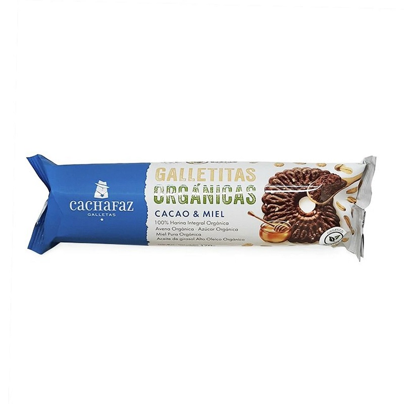 Cachafaz Galletitas orgánicas de harina integral con cacao y miel, 170 g / 6 oz (pack de 3)