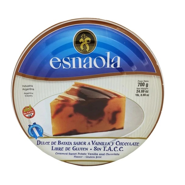 Esnaola Dulce de Batata con Vanilla y Chocolate, 700 g / 1.54 lb lata
