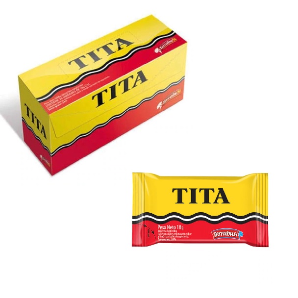 Tita Chocolate Coated Cookie With Lemon Cream Filling, 36 cookies x 18 g / 0.63 oz family box