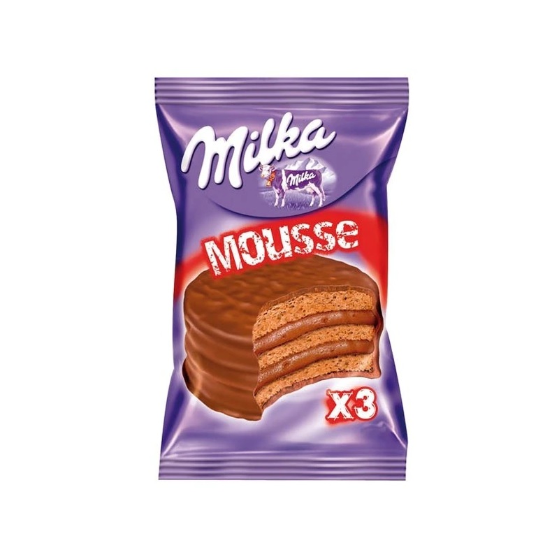 Milka Alfajor Triple relleno de Mousse de Chocolate, 55 g / 2 oz (pack de 6)