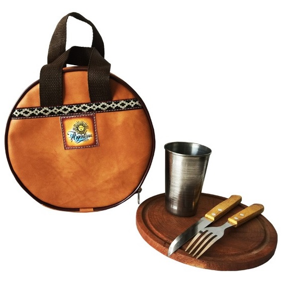 Set de Asado Flexible Simil Vaqueta