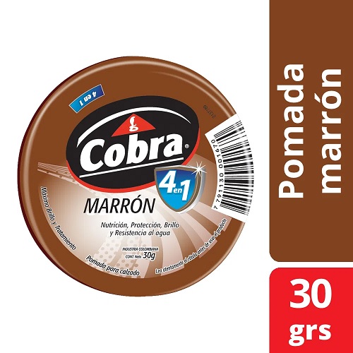 Cobra Pomada para Calzado Marrón Militar, 30g. / 1 oz. Lata