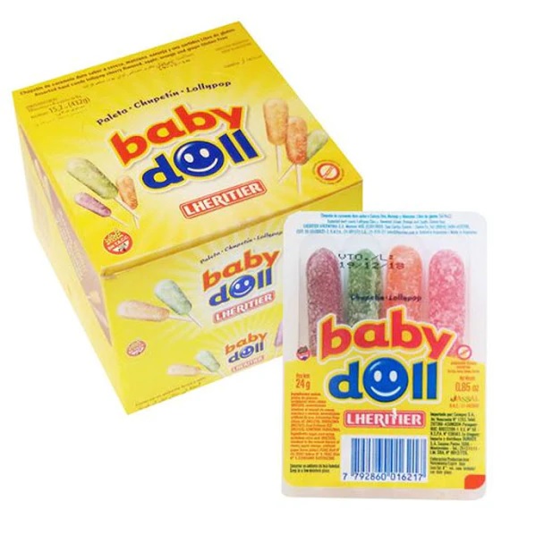 Baby Doll Chupetín, 432 g / 15.02 oz (caja de 18 cajitas de 4 chupetines)
