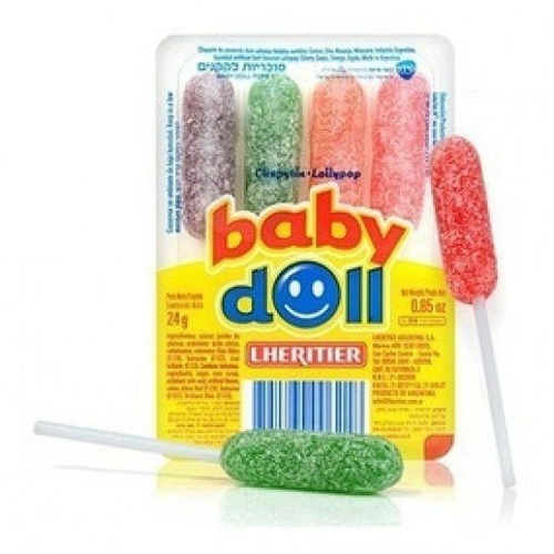 Baby Doll Chupetín Classic Argentinian Lollipop Assorted Flavors Apple, Cherry, Orange & Grape, 24 gr. Pack x 3.