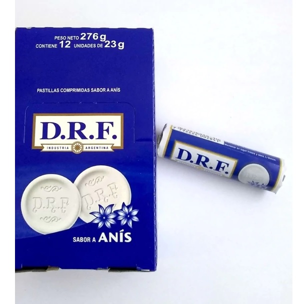 DRF Pastillas Anís Candy Pills Anise Flavor, 23 g / 0.8 oz (box of 12)