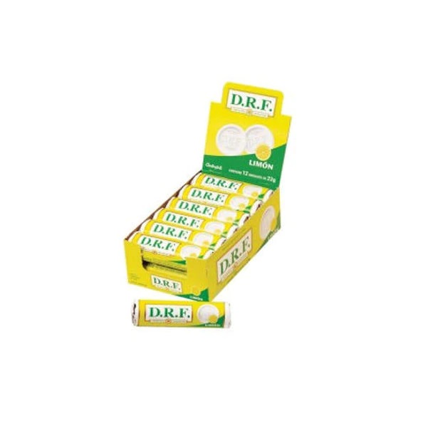 DRF Pastillas Limón Candy Pills Lemon Flavor, 23 g / 0.8 oz (box of 12)