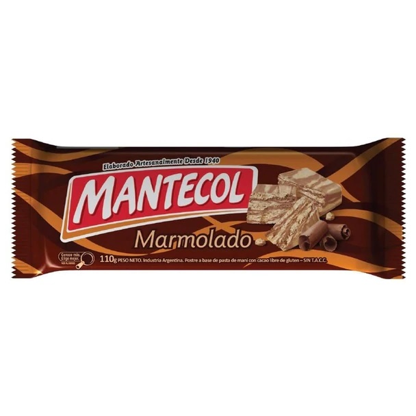 Mantecol Marmolado Semi-Soft Peanut Butter Nougat Chocolate Marble, 110 g / 3.88 oz (pack of 3)
