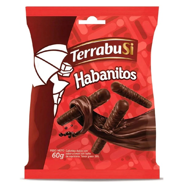 Terrabusi Mini Habanitos Small Biscuits with Filling and Chocolate Coated, 60 g / 2.1 oz