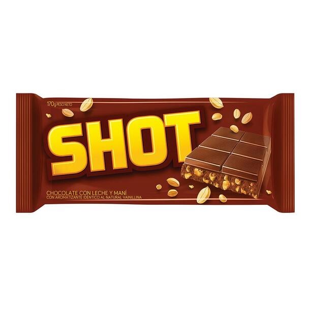 Shot Barra de Chocolate con maní, 170 g / 6 oz bar