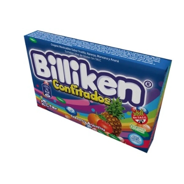 Billiken Confitados Frutales, 50 g / 1.8 oz box (pack de 3)