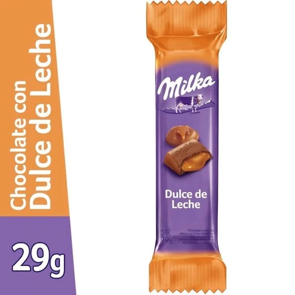 Milka Barra de Chocolate Relleno con Dulce de Leche, 29 g / 1.02 oz (pack de 3 barras)