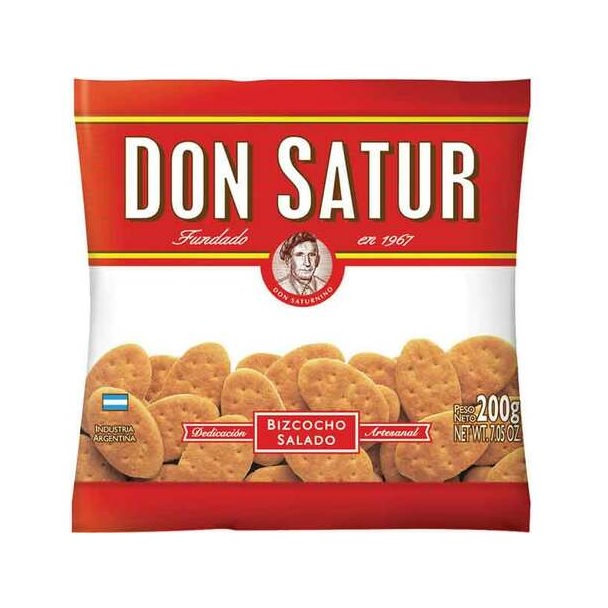 Don Satur Bizcocho Salado, 200 g / 7.1 oz (pack de 3)