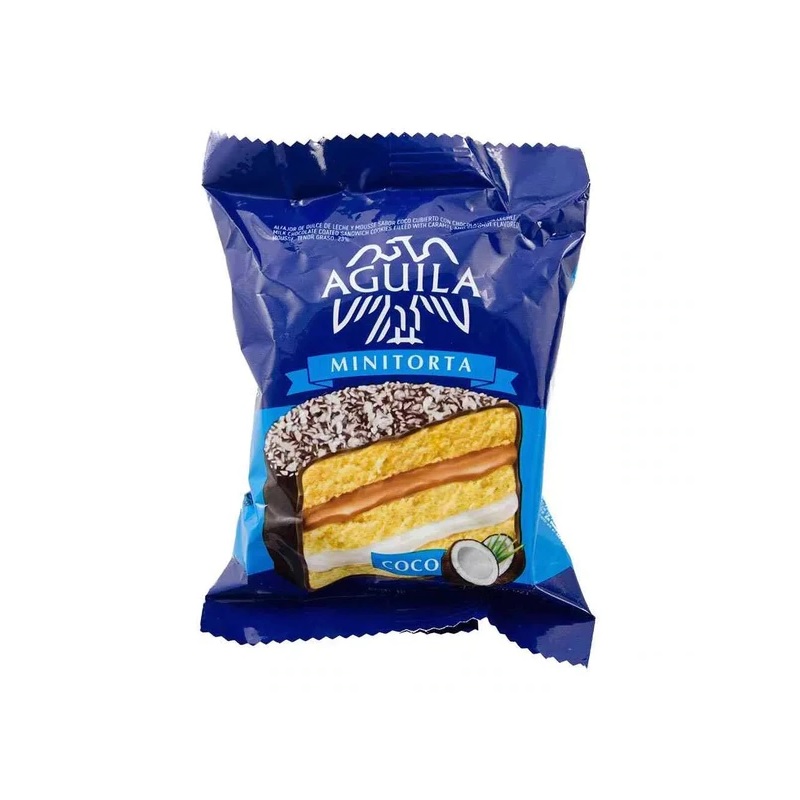 Águila Alfajor Minicake Crema de Coco con Dulce de Leche, 72 g / 2.5 oz (pack de 6)