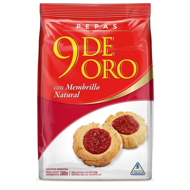 9 de Oro Pepas de Membrillo, 380 g / 13.4 oz