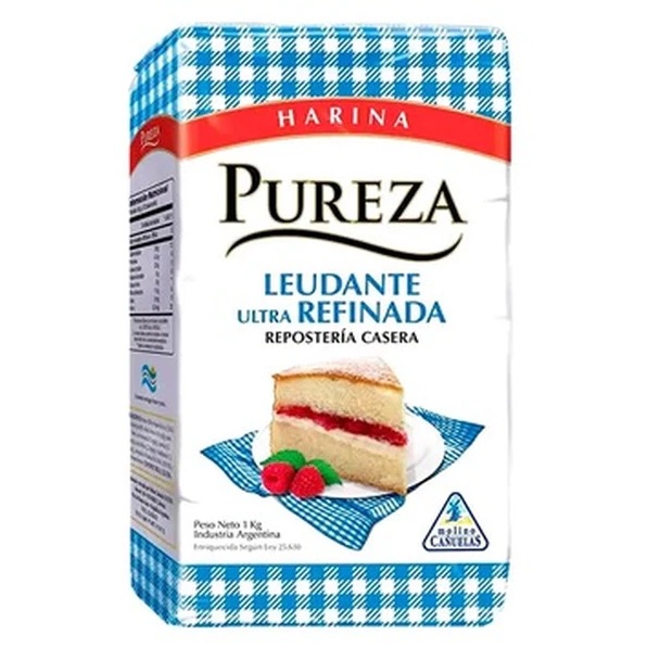 Pureza Harina Leudante Ultra Refinada, 1 kg / 2.2 lb