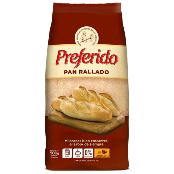 Preferido Pan Rallado, 500 g / 1.1 lb bolsa