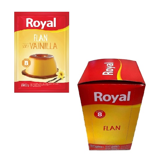 Royal Flan de Vainilla, 8 porciones por paquete, 60 g / 2.11 oz (caja de 6 paquetes)