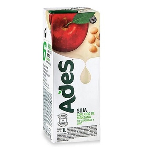 Ades Leche de Soja con Jugo de Manzana Tetra Pak, 1 l / 33.8 fl oz