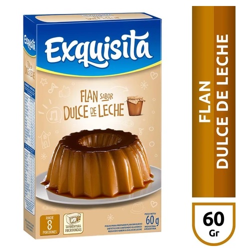 Exquisita Flan sabor Dulce de Leche,  60 g / 2,11 oz