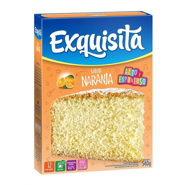 Exquisita Bizcochuelo Esponjoso de Naranja, 540 g / 19 oz caja