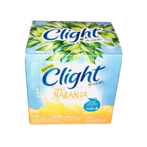 Clight Jugo en Polvo Sin Azucar, 8 g / 0.3 oz ( Caja de 20) Varios Sabores