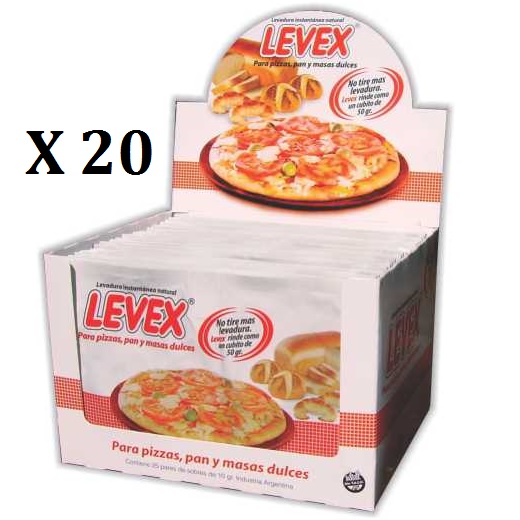 Levex Levadura en Polvo, 200g / 7 oz (Caja 20 sobres de 10g.)