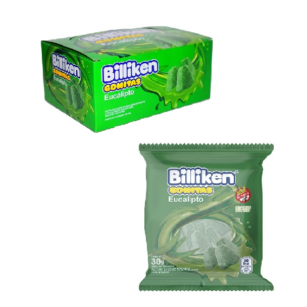 Billiken Gomitas Eucaliptus, 30 g / 1.05 oz (caja de 12)