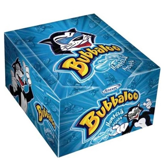 Bubbaloo  Chicle Globo de Menta, 300 g / 10.6 oz (caja de 60)