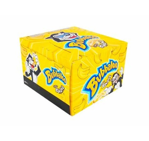 Bubbaloo Chicle Globo Banana, 300 g / 10.6 oz (caja de 60)