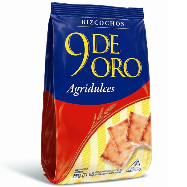 9 de Oro Bizcochos Agridulce, 200 g / 7.1 oz (pack de 3)