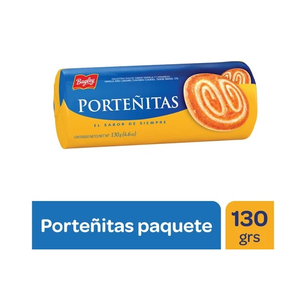 Porteñitas Bagley Galletitas azucaradas, 130 g / 4,58 oz