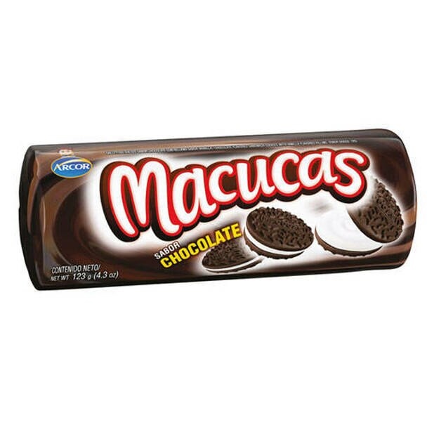 Macucas Arcor Galletitas de Chocolate rellenas de Vainilla, 123 g / 4.3 oz (pack de 3)