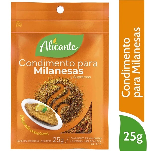 Alicante Condimento Para Milanesas y Supremas, 25 g / 0.88 oz Pack de 3
