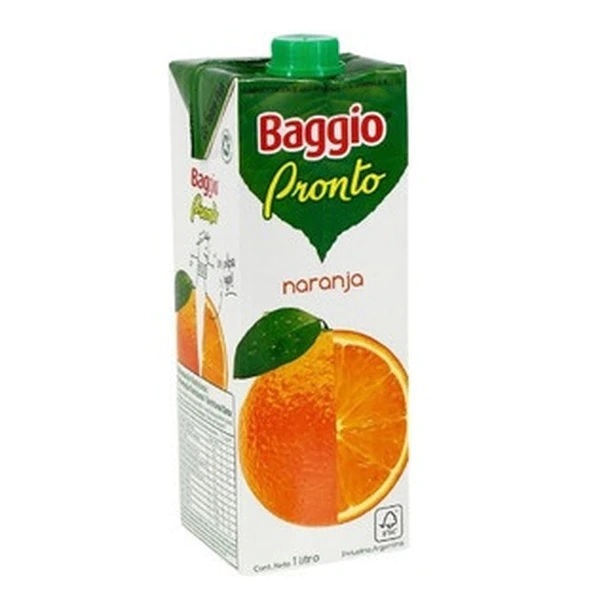Jugo Baggio Pronto Sabor Naranja Tetra Pak, 1 L / 33.8 fl oz