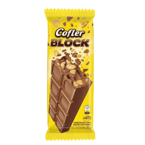 Cofler Block Chocolate con Maní Grande, 170 g / 6 oz