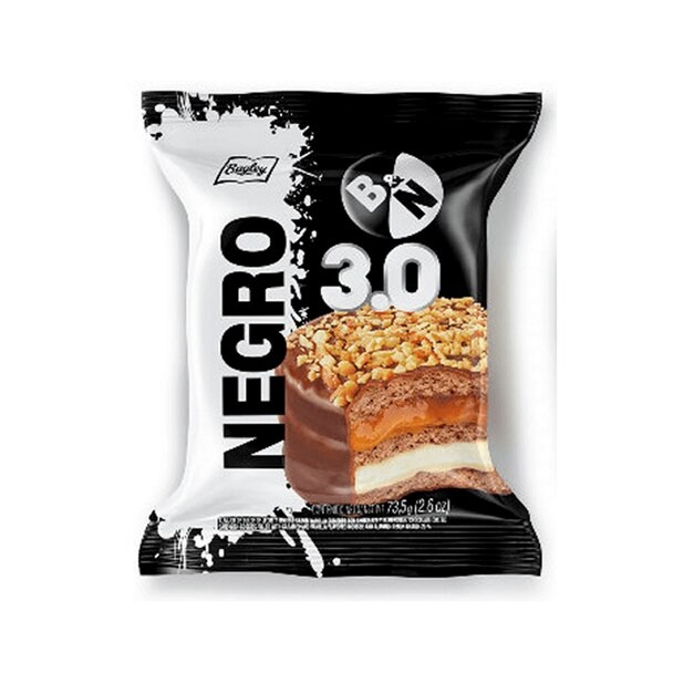 Blanco y Negro Triple Alfajor de Chocolate relleno de Dulce de Leche y Vainlla, 73.5 g / 2.6 oz (pack de 6)