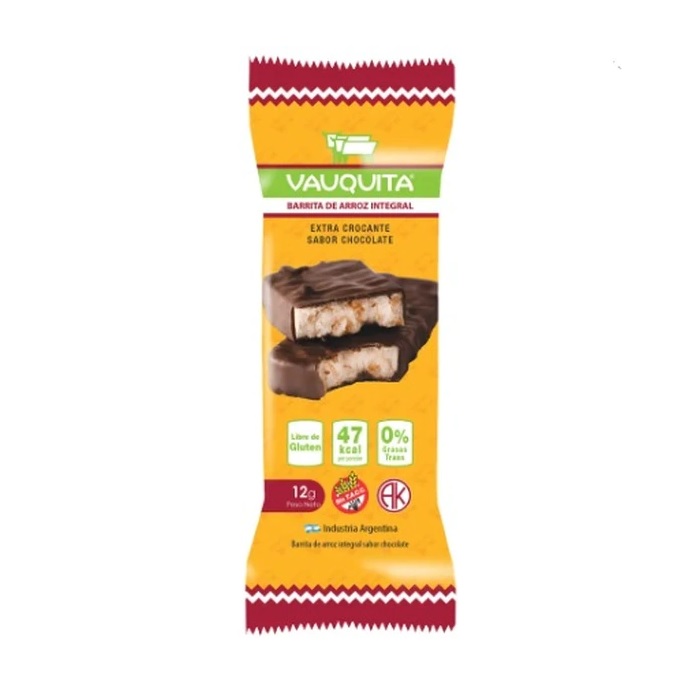 Vauquita Barritas de Arroz de Chocolate, 12 g / 0.42 oz (Caja de 18 barras)